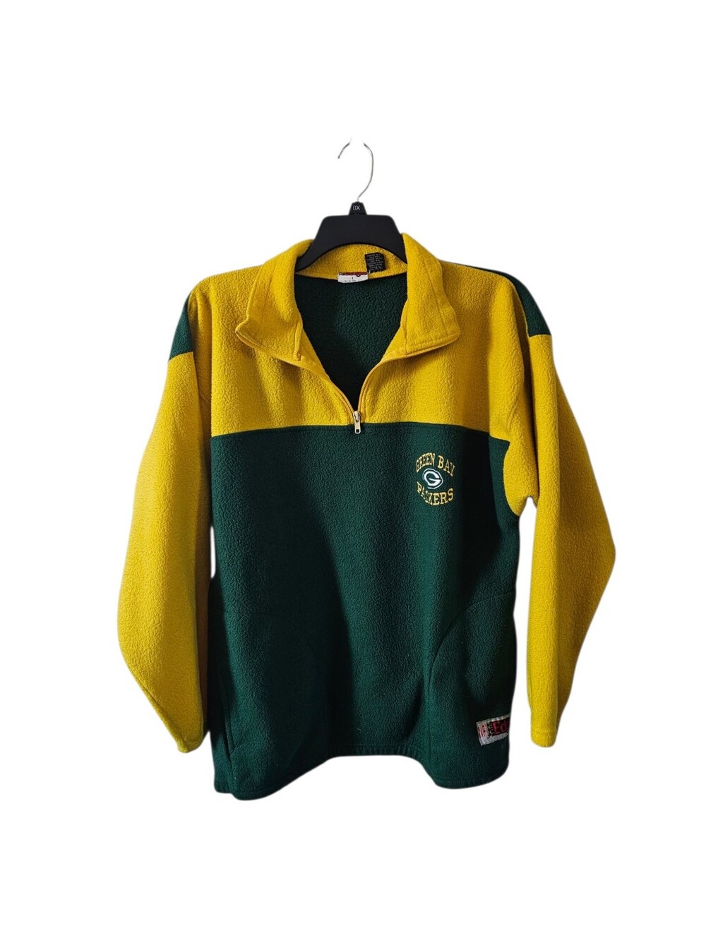 VTG 1996 Green Bay Packers Fleece Pullover Large The Edge NFL 1/4 Zip Jacket 90s